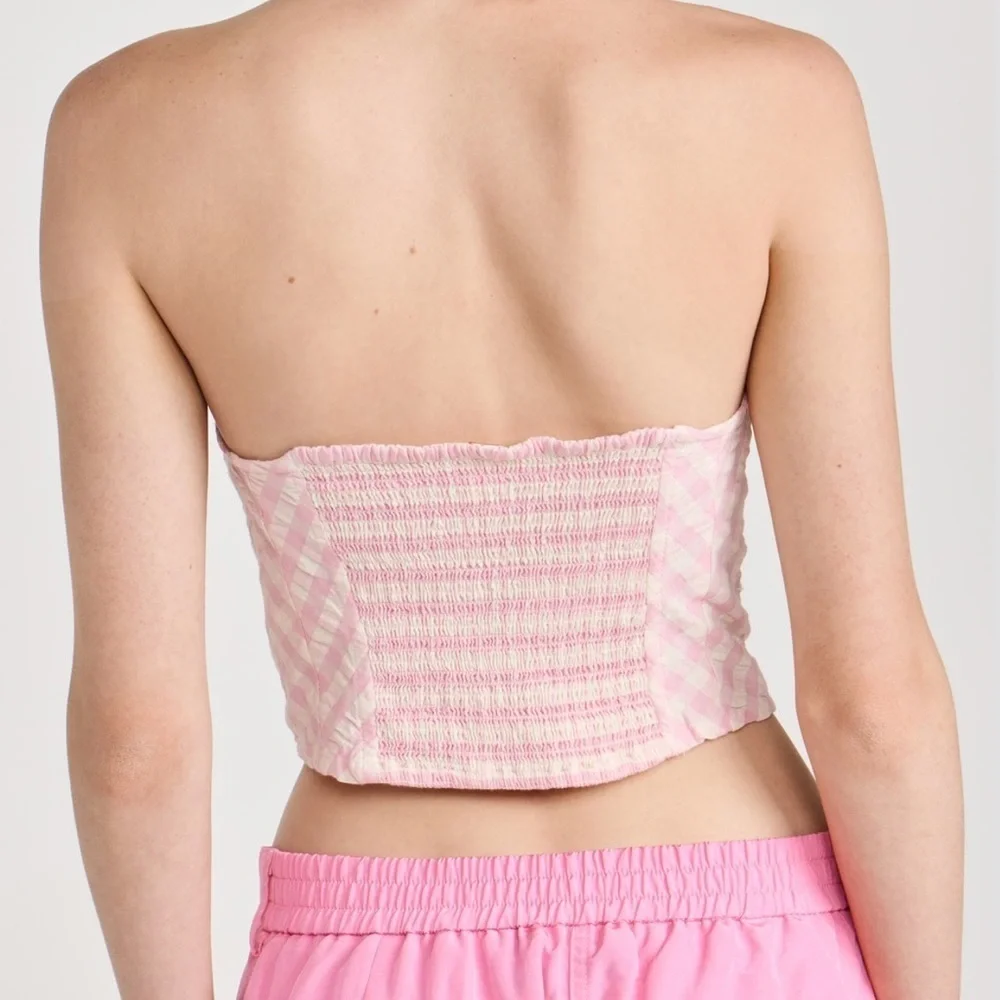 NWT Free People Leilani Pink Gingham Tube Top